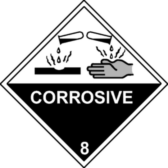 Roul. Etiq. transport Corrosive 8