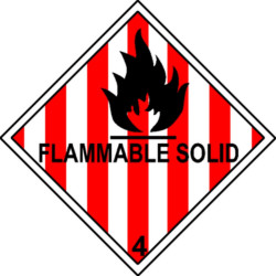 Roul. Etiq. transport Flammable Solid Classe 4