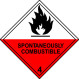 Roul. Etiq. transport Spontaneously Combustible Classe 4