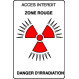 Accès interdit Danger d'irradiation