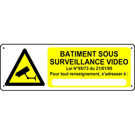 Batiment sous Surveillance Video (noir/jaune)