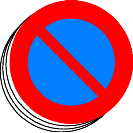 Etiquettes vinyle Ø50mm Stationnement interdit (lot de 12)