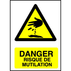 Danger Risque de Mutilation (doigt coupé Picto)