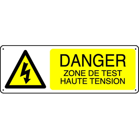 Danger Zone de test Haute tension