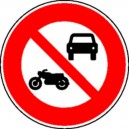 Circulation interdite aux motos et voitures Classe 1 Ø450mm