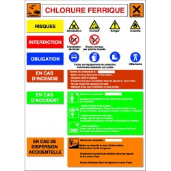 Chlorure Ferrique...Fiche de sécurité A3 I.N. sur PVC 1mm