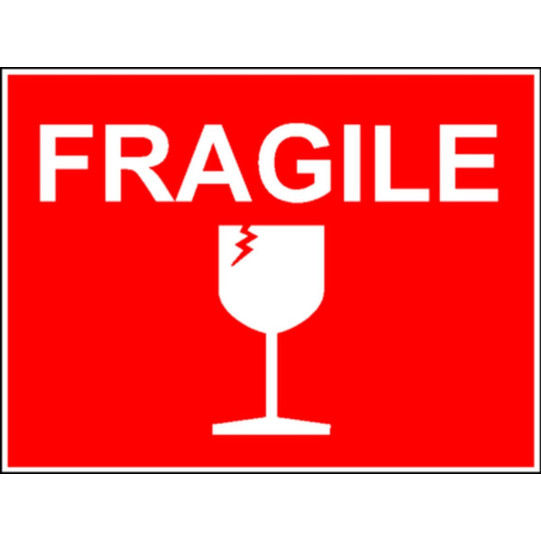Etiquette Fragile avec verre 105x74mm (500)
