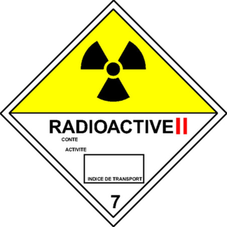 Radioactive II .. Classe 7 100x100mm  Velin