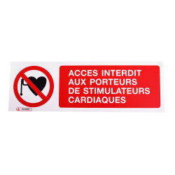 Panneau signalisation Accès interdit aux porteurs de stimulateurs cardiaques