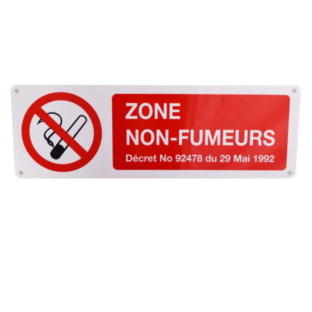 Panneau signalisation Zone Non-Fumeurs avec décret