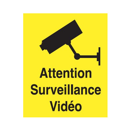 Attention Surveillance Vidéo Etiquettes