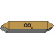 5 Etiquettes de tuyauterie Gaz "CO2"