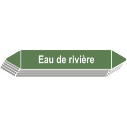 5 Etiquettes de tuyauterie Eau "Eau de rivière"