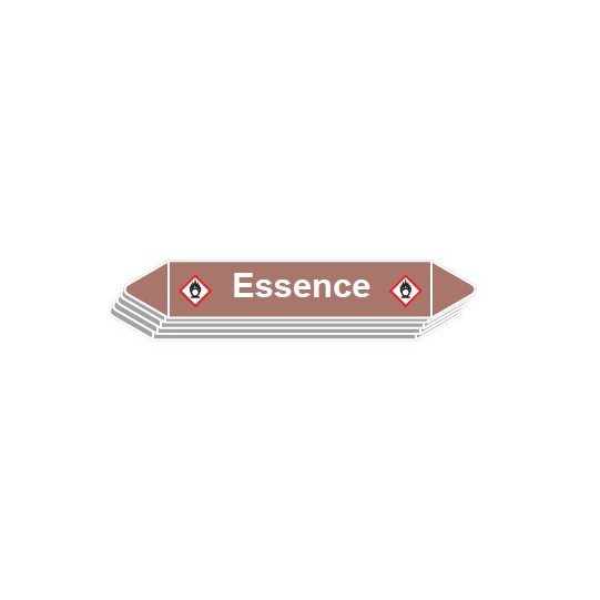 5 Etiquettes de tuyauterie Lubrifiants "Essence"