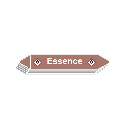 5 Etiquettes de tuyauterie Lubrifiants "Essence"