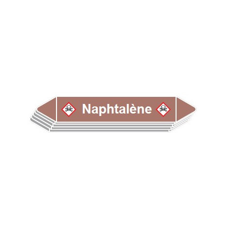 5 Etiquettes de tuyauterie Lubrifiants "Naphtalène"