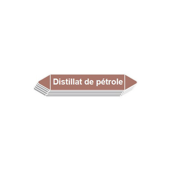 5 Etiquettes de tuyauterie Lubrifiants "Distillat de pétrole"