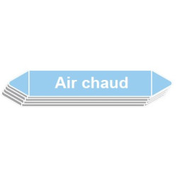 5 Étiquettes de tuyauterie Air "Air chaud"