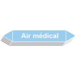 5 Étiquettes de tuyauterie Air "Air médical"