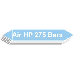5 Étiquettes de tuyauterie Air "Air HP 275 Bars"