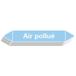 5 Étiquettes de tuyauterie Air "Air pollué"