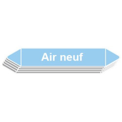 5 Étiquettes de tuyauterie Air "Air neuf"