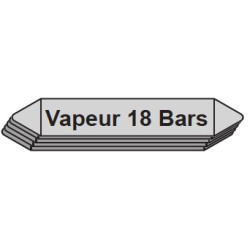 5 Etiquettes de tuyauterie Vapeur "Vapeur 18 Bars"
