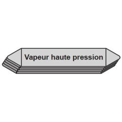 5 Etiquettes de tuyauterie Vapeur "Vapeur haute pression"