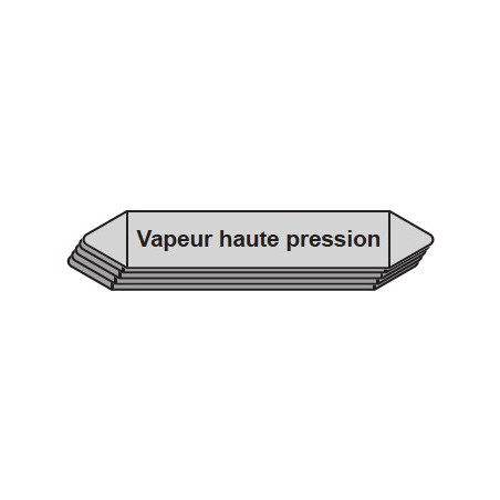 5 Etiquettes de tuyauterie Vapeur "Vapeur haute pression"