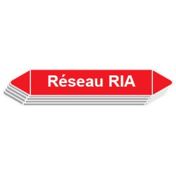 5 Etiquettes de tuyauterie Incendie "Réseau RIA"
