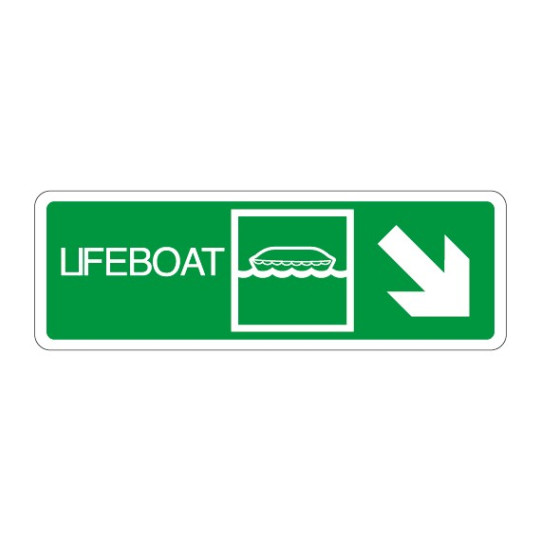 Panneau Lifeboat (vers la droite en bas)