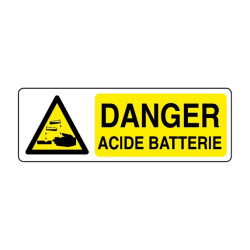 Panneau Danger Acide Batterie