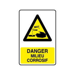 Panneau Danger Milieu Corrosif