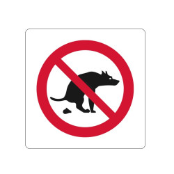 Déjections canines interdites 300x300mm