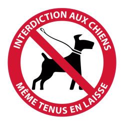 Interdiction aux chiens même tenus en laisse