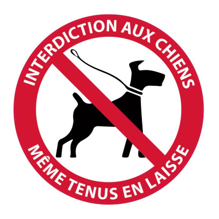 Interdiction aux chiens même tenus en laisse